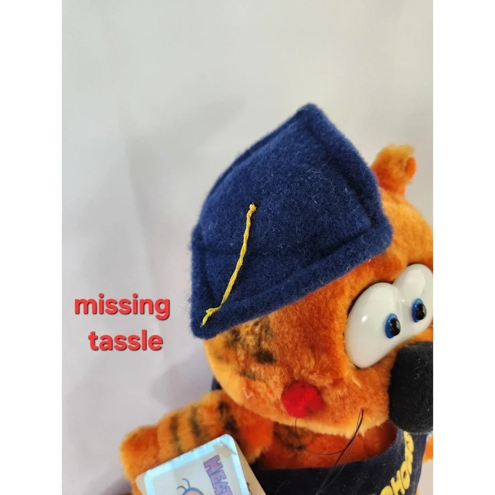 w/Tags Applause Heathcliff Plush Vintage 1982 Cat Graduation School Cartoon 8542